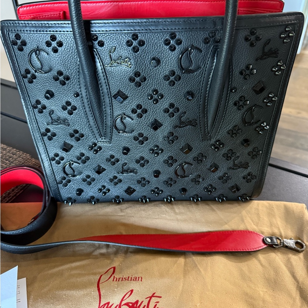 Christian Louboutin Black and Red Tote Bag